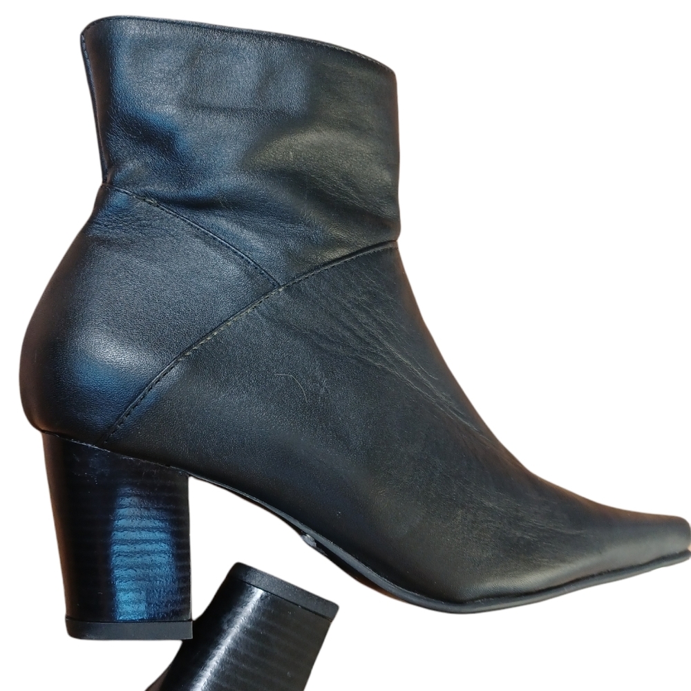 Womens Ecuadorian Black Leather Boots Size 8